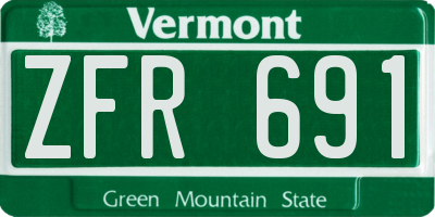 VT license plate ZFR691