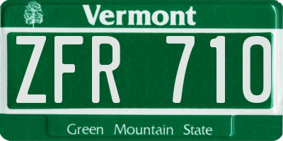 VT license plate ZFR710