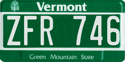 VT license plate ZFR746
