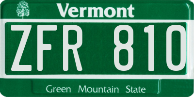 VT license plate ZFR810
