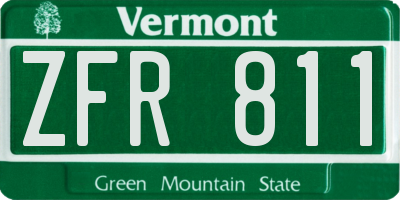 VT license plate ZFR811