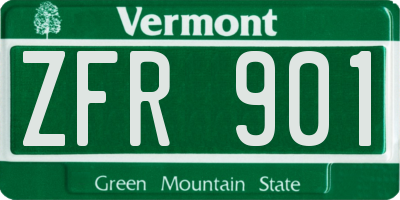VT license plate ZFR901