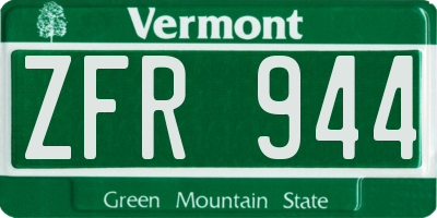 VT license plate ZFR944