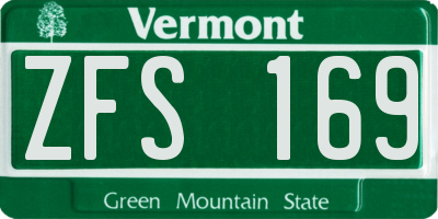 VT license plate ZFS169