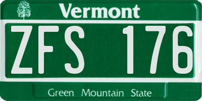 VT license plate ZFS176
