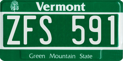 VT license plate ZFS591
