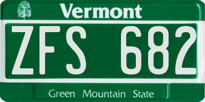 VT license plate ZFS682