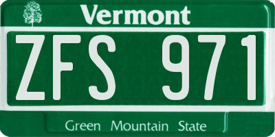 VT license plate ZFS971