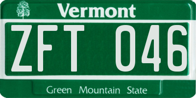 VT license plate ZFT046