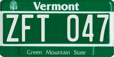 VT license plate ZFT047