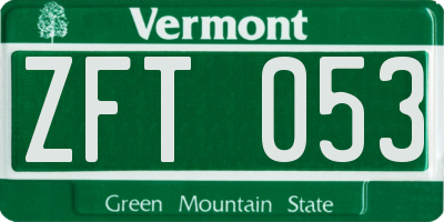 VT license plate ZFT053