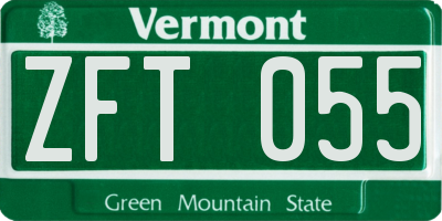 VT license plate ZFT055
