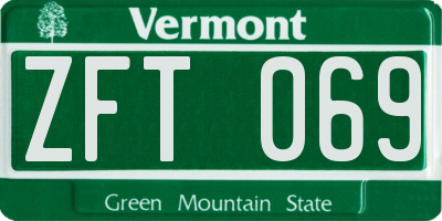 VT license plate ZFT069