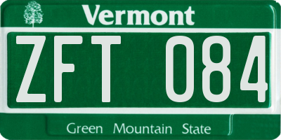 VT license plate ZFT084