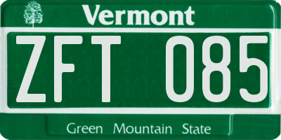 VT license plate ZFT085
