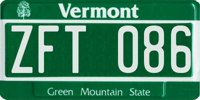 VT license plate ZFT086