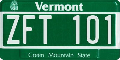 VT license plate ZFT101
