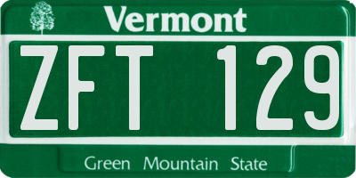 VT license plate ZFT129