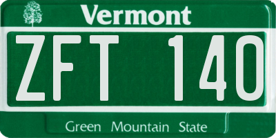 VT license plate ZFT140