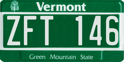 VT license plate ZFT146
