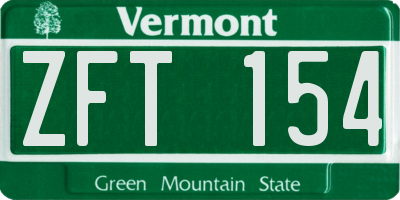 VT license plate ZFT154