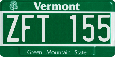 VT license plate ZFT155