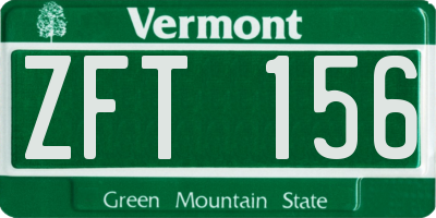 VT license plate ZFT156