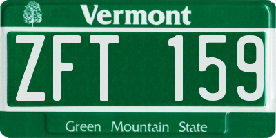 VT license plate ZFT159