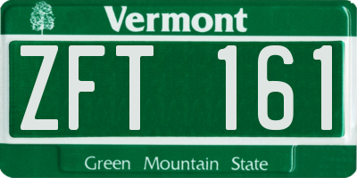 VT license plate ZFT161