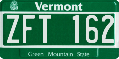 VT license plate ZFT162