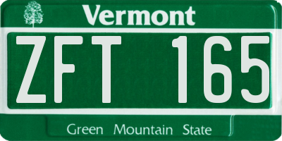 VT license plate ZFT165