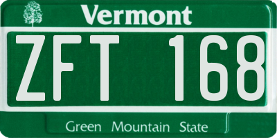 VT license plate ZFT168