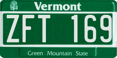 VT license plate ZFT169