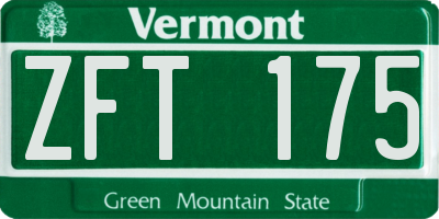 VT license plate ZFT175