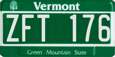 VT license plate ZFT176
