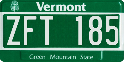 VT license plate ZFT185