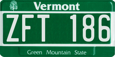VT license plate ZFT186
