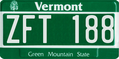 VT license plate ZFT188