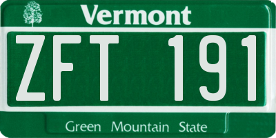 VT license plate ZFT191