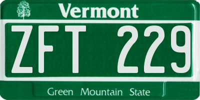 VT license plate ZFT229