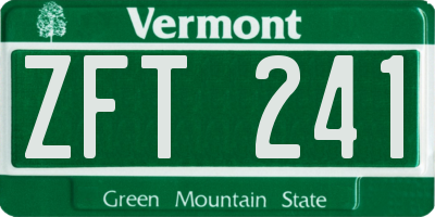 VT license plate ZFT241