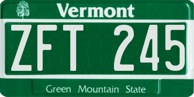 VT license plate ZFT245