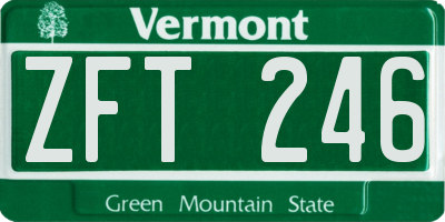 VT license plate ZFT246