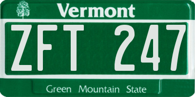 VT license plate ZFT247