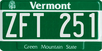 VT license plate ZFT251