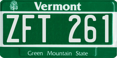VT license plate ZFT261