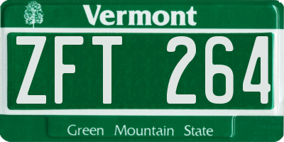 VT license plate ZFT264