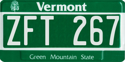 VT license plate ZFT267