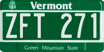 VT license plate ZFT271