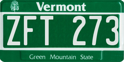 VT license plate ZFT273
